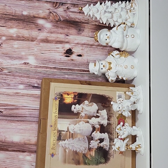 Grandeur Noel Porcelain  Snowman Family 2000 Collectors Edition 5pc Xmas Decor - Picture 1 of 16